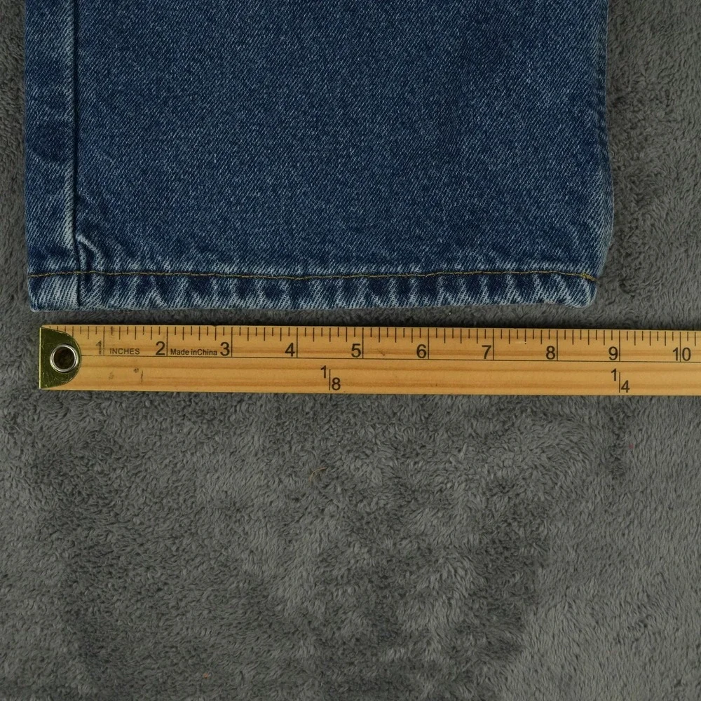 Carhartt Jeans Mens 36x30 Blue‎ Flannel Lined Relaxed Fit B172 DST Workwear